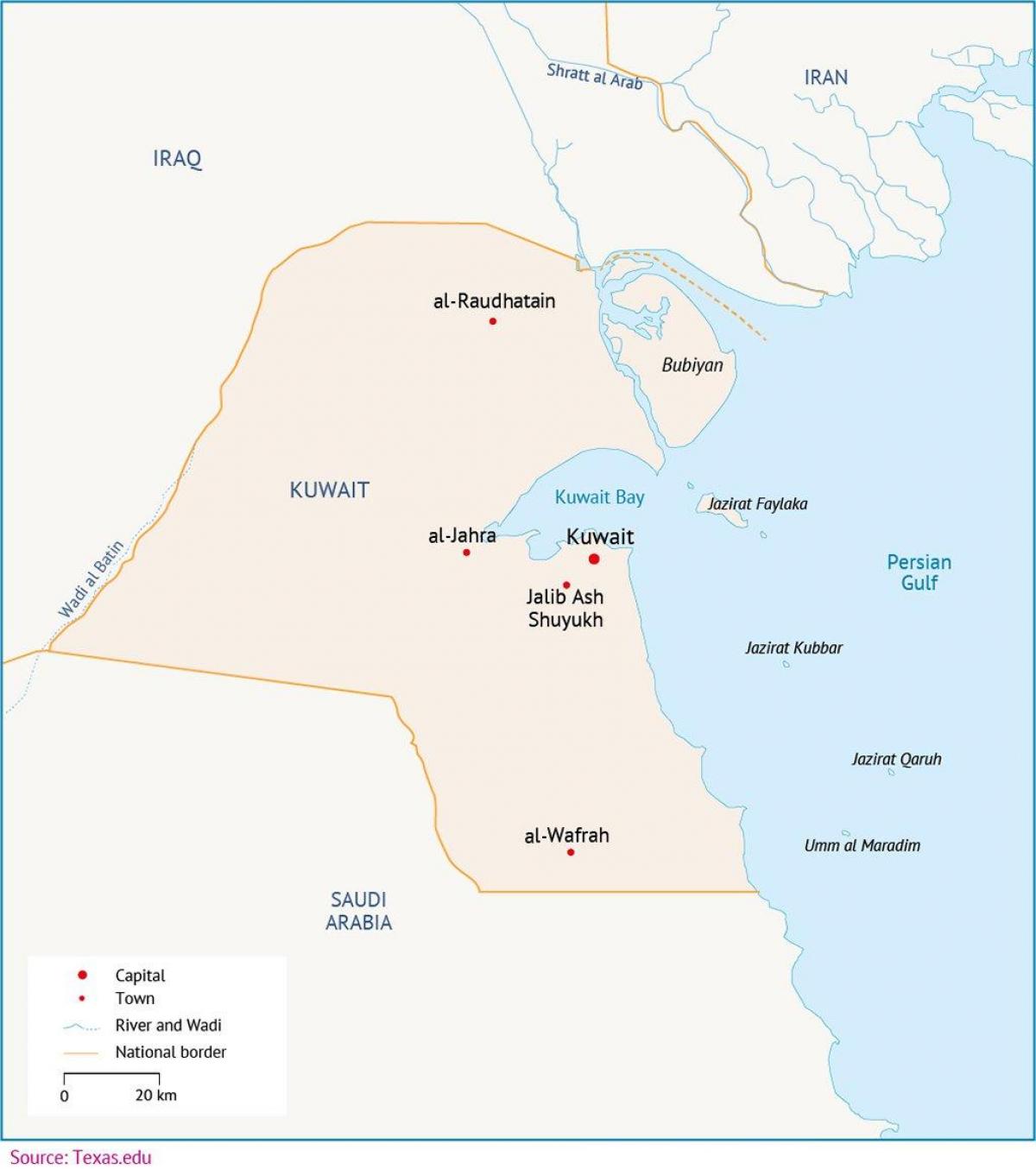 mappa di al zour kuwait