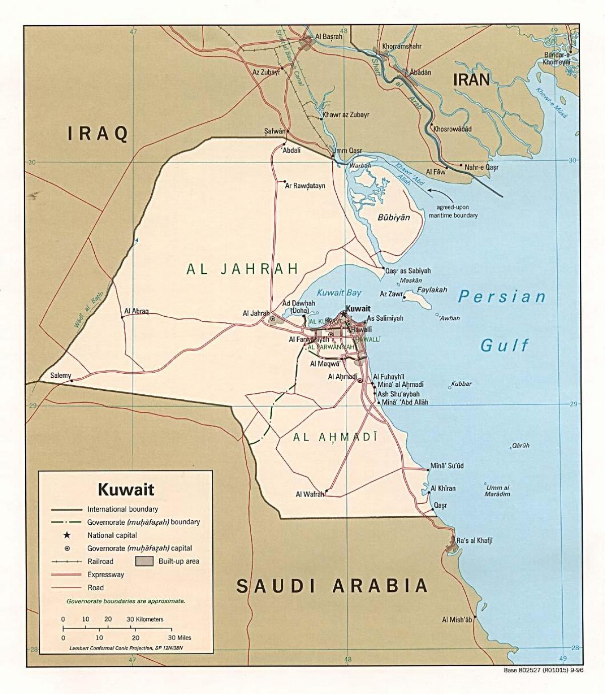 mappa del kuwait porte