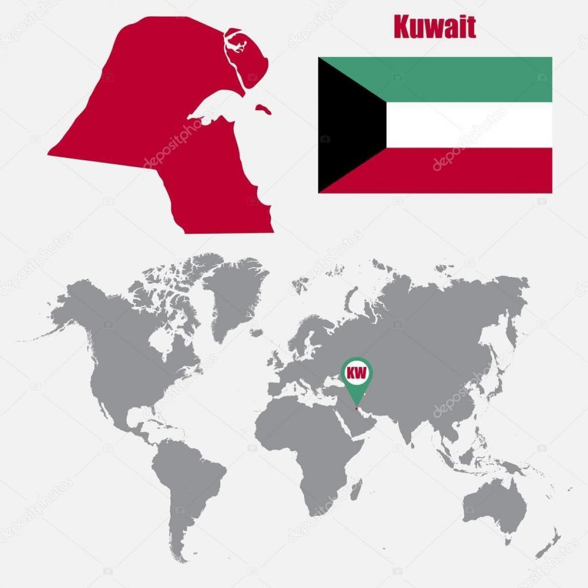 kuwait la mappa nella mappa del mondo