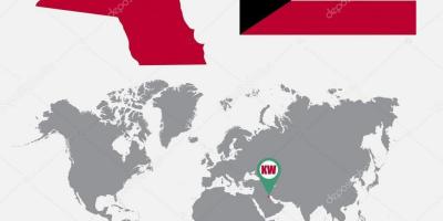 Kuwait la mappa nella mappa del mondo