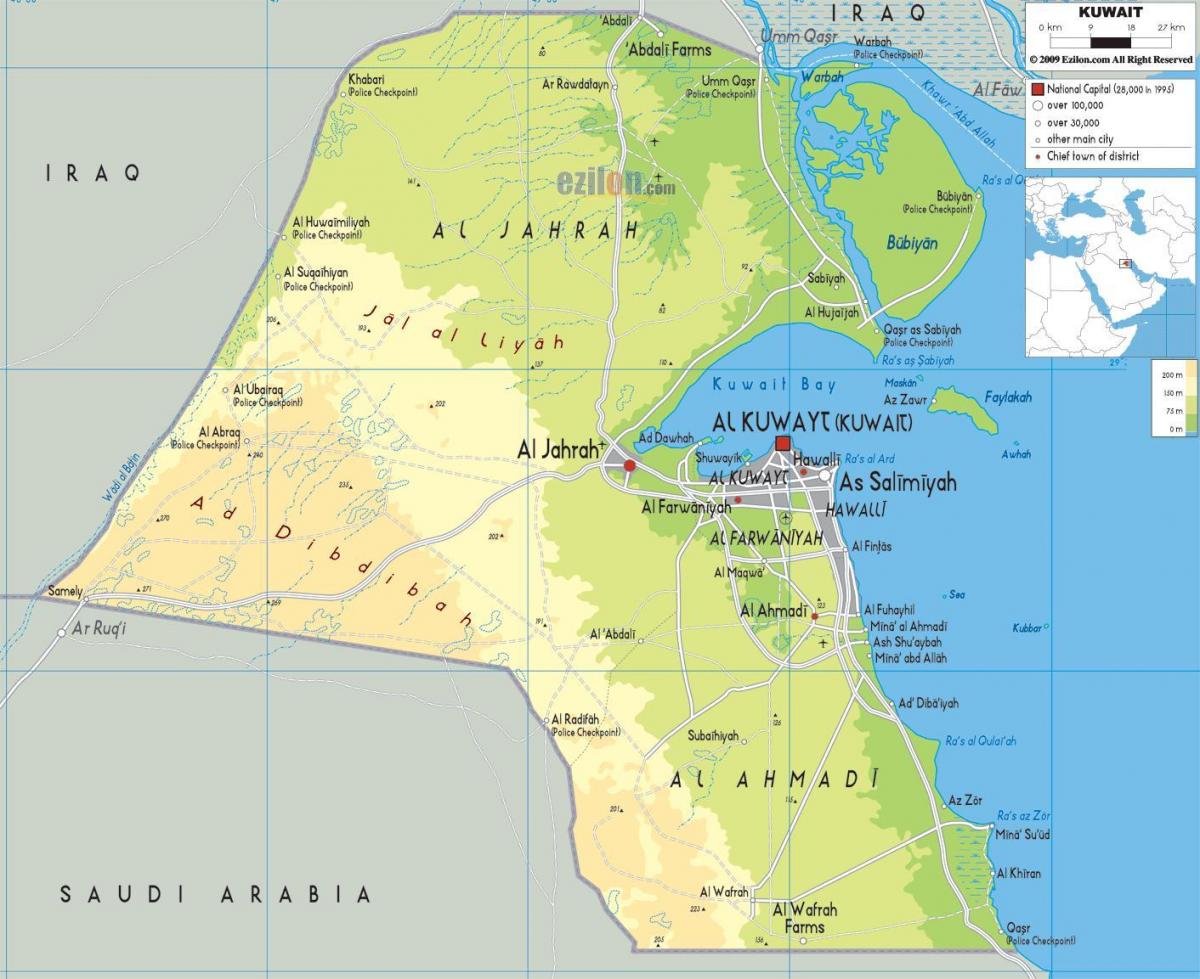 mappa del kuwait comune 