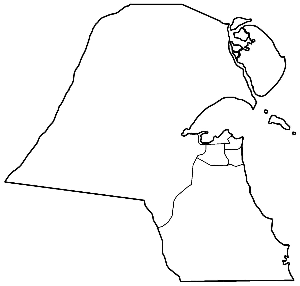 mappa del kuwait vuoto 